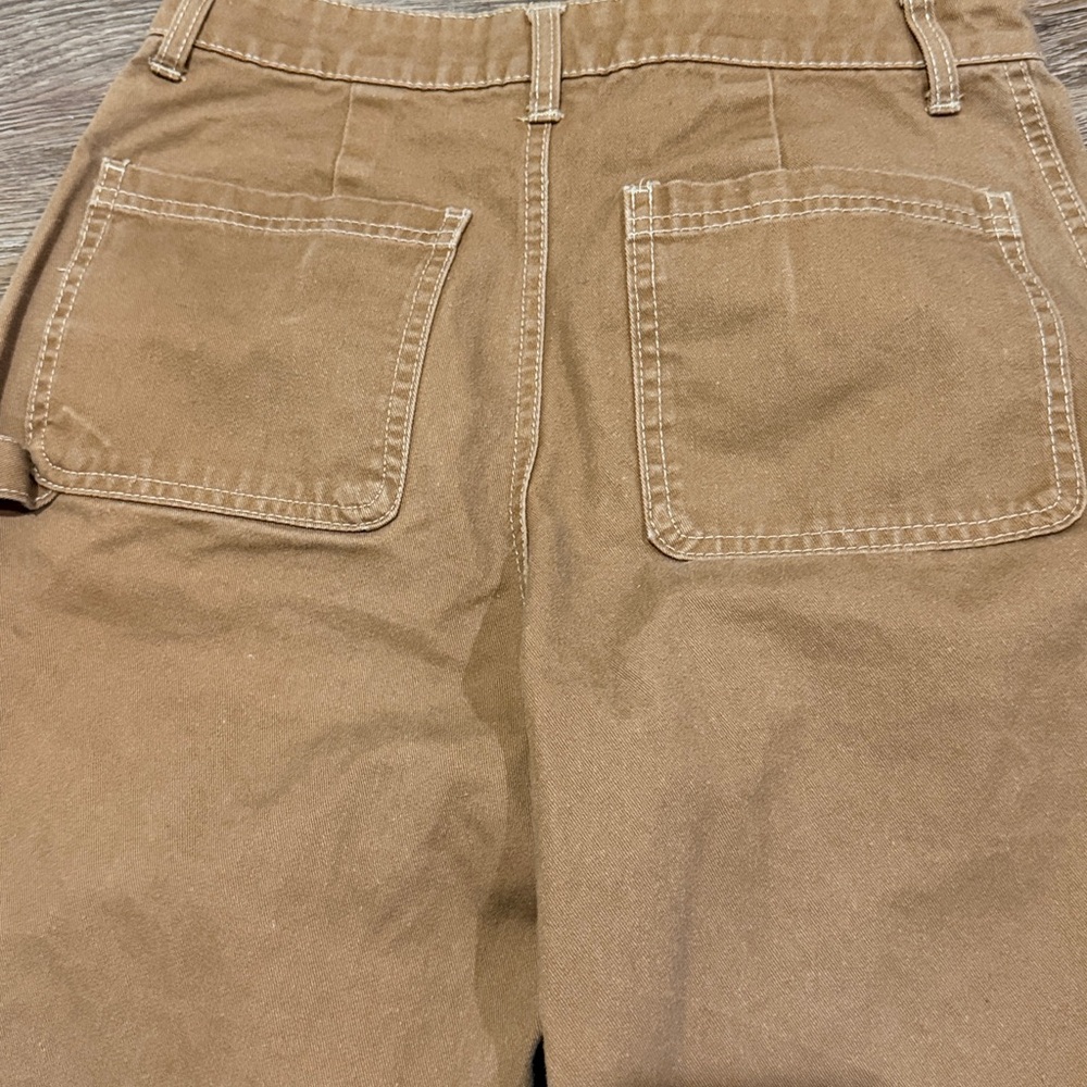 Wild Fable Tan Wide Leg Stitch-Detail Carpenter Pants - Picture 8 of 8